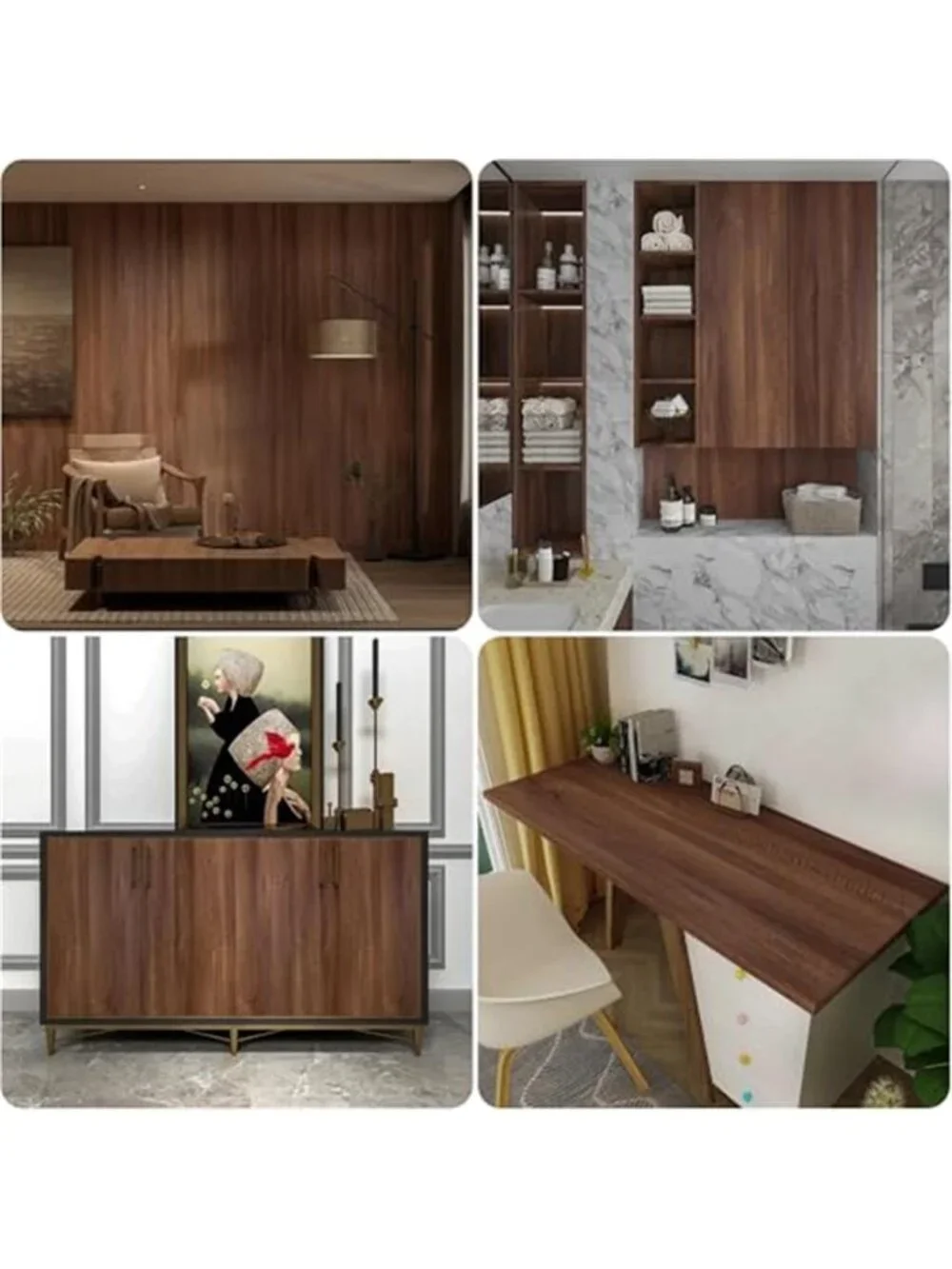 Walnut Wood Contact Paper Peel And Stick Wallpaper Cabinet Countertop